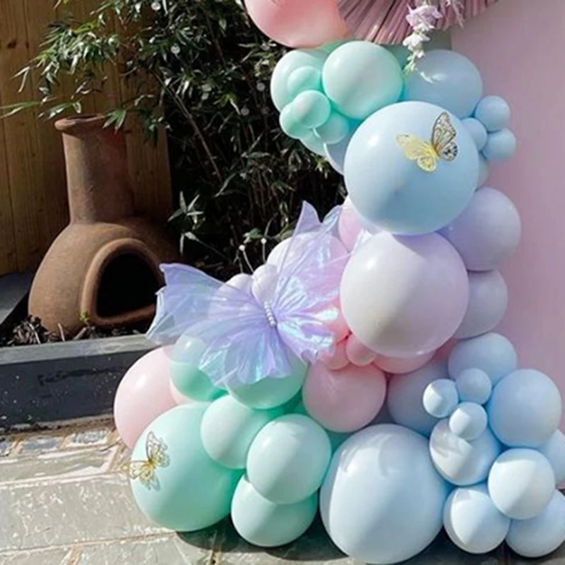 2 шт. огромные Жемчужные бабочки из органзы Марля фиолетовая розовая бабочка