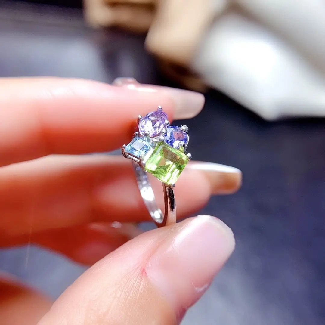 Бестселлер ZECAA ювелирные изделия серебряное женское кольцо с натуральным