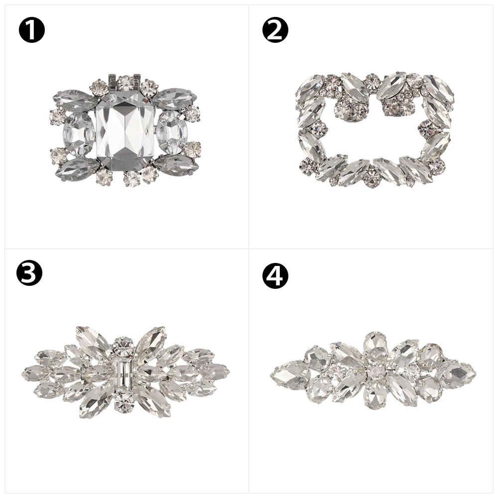 1Pc Shiny Rhinestone Decorative Clips Women Wedding Square Clamp Shoe Clip Bride High Heel Charm Buckle Decorations - купить по