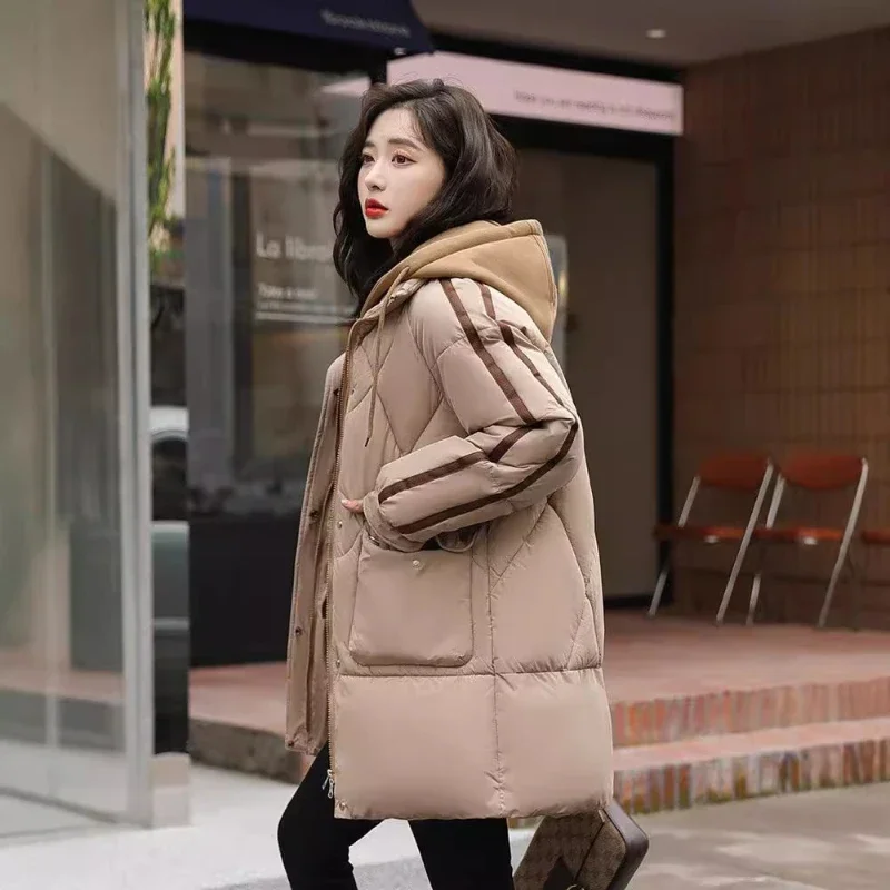 Зимняя новая модная Толстая Женская свободная куртка высококачественная одежда