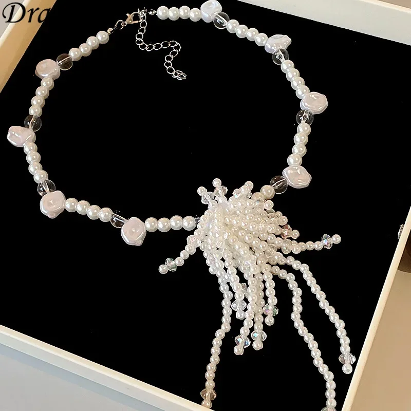 Ожерелья Draweye с жемчугом для женщин нестандартные кисточки винтажные элегантные