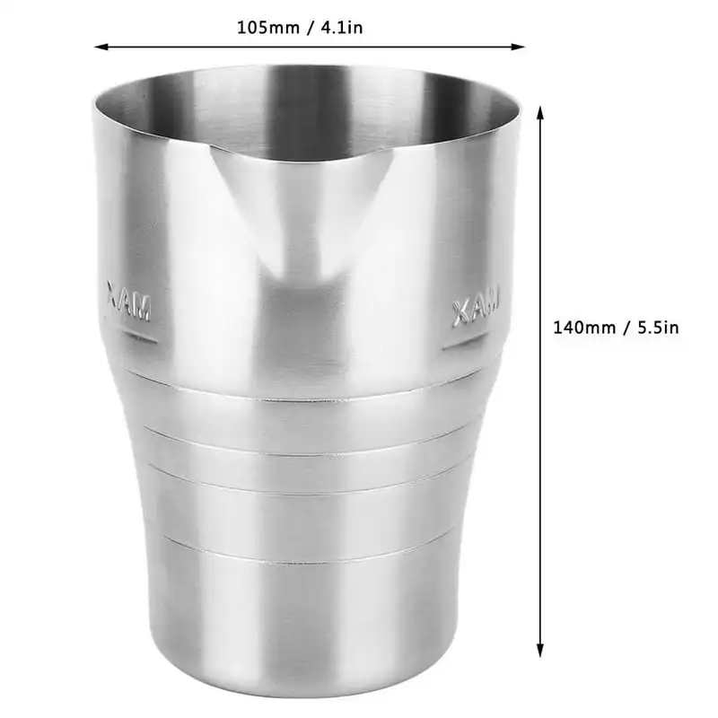 

Frothing Cup,Household Silver Stainless Steel Coffee Frothing Pitcher Milk Frothing Cup with Scale 900ml