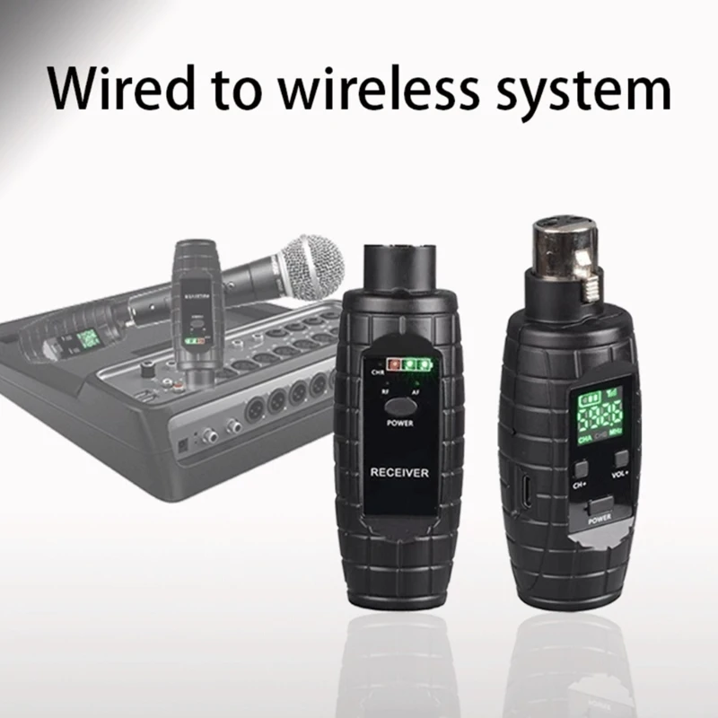 

Профессиональный преобразователь проводного/беспроводного микрофона UHF с индикатором заряда батареи