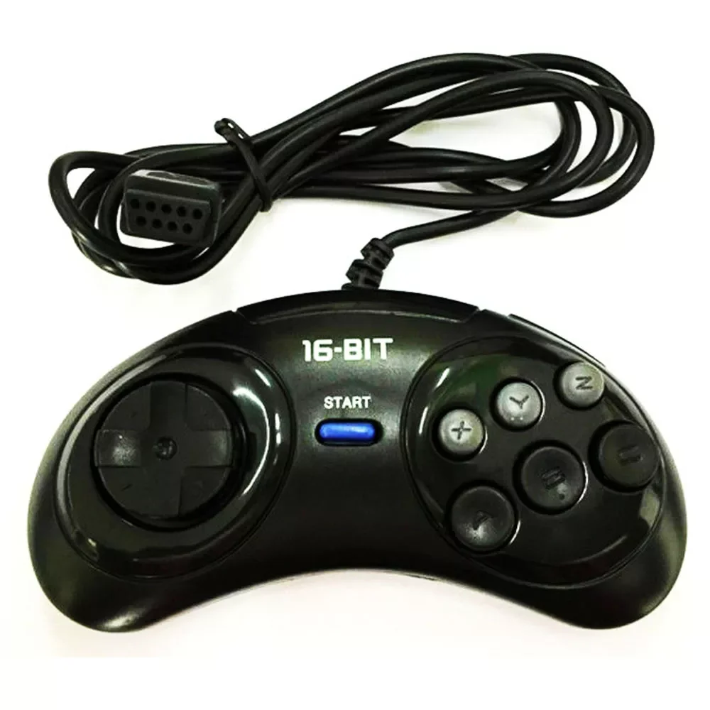 

Black For 16-bit For SEGA Genesis & Megadrive Controller Handle 6 Button Gamepad