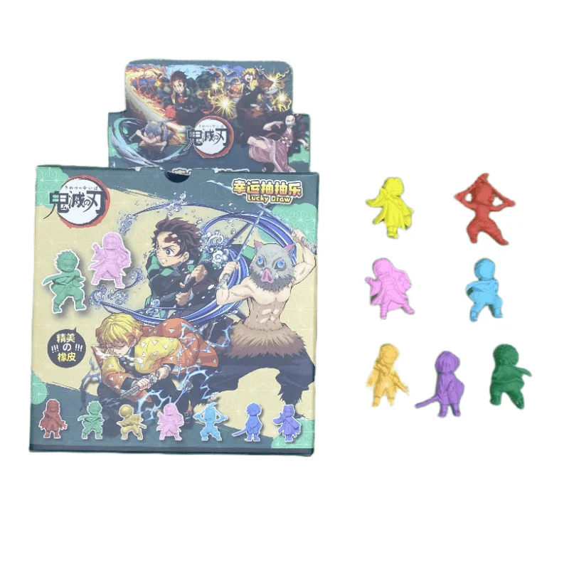 

Demon Slayer Anime Figure Kawaii Eraser Action Figurine Toy Stationery Educational Gift For Student Kids Doll