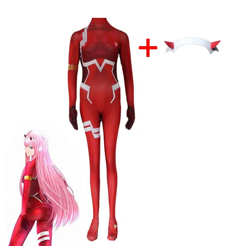 Anime DARLING in the FRANXX 02 Cosplay Costume Halloween Party Carnival Catsuit Zero Two Cosplay Halloween Costume For Women