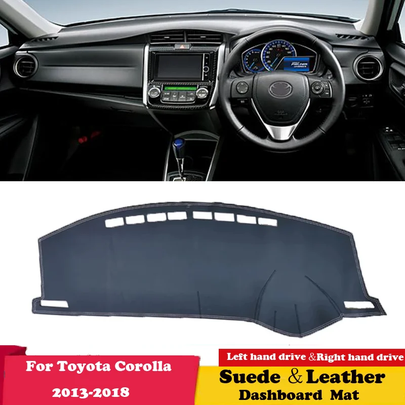 

For Toyota Corolla axio altis fielder 2013-2018 Suede Leather Dashmat Dashboard Cover Pad Dash Mat Protective Carpet Accessories
