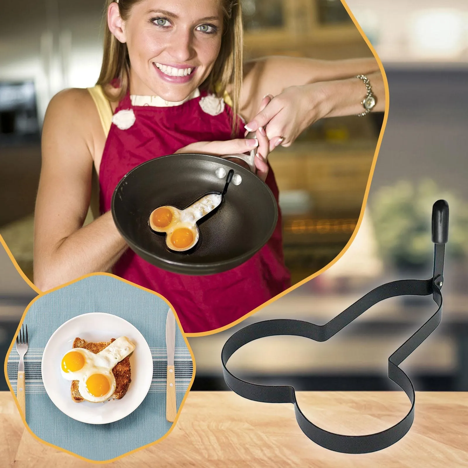 

Funny Dick Shape Eggs Fryer Home Kitchen Specialty Mould Tools 175*165mm Cock Shape Fried Egg Molds Spoof Omelette Fun Mold