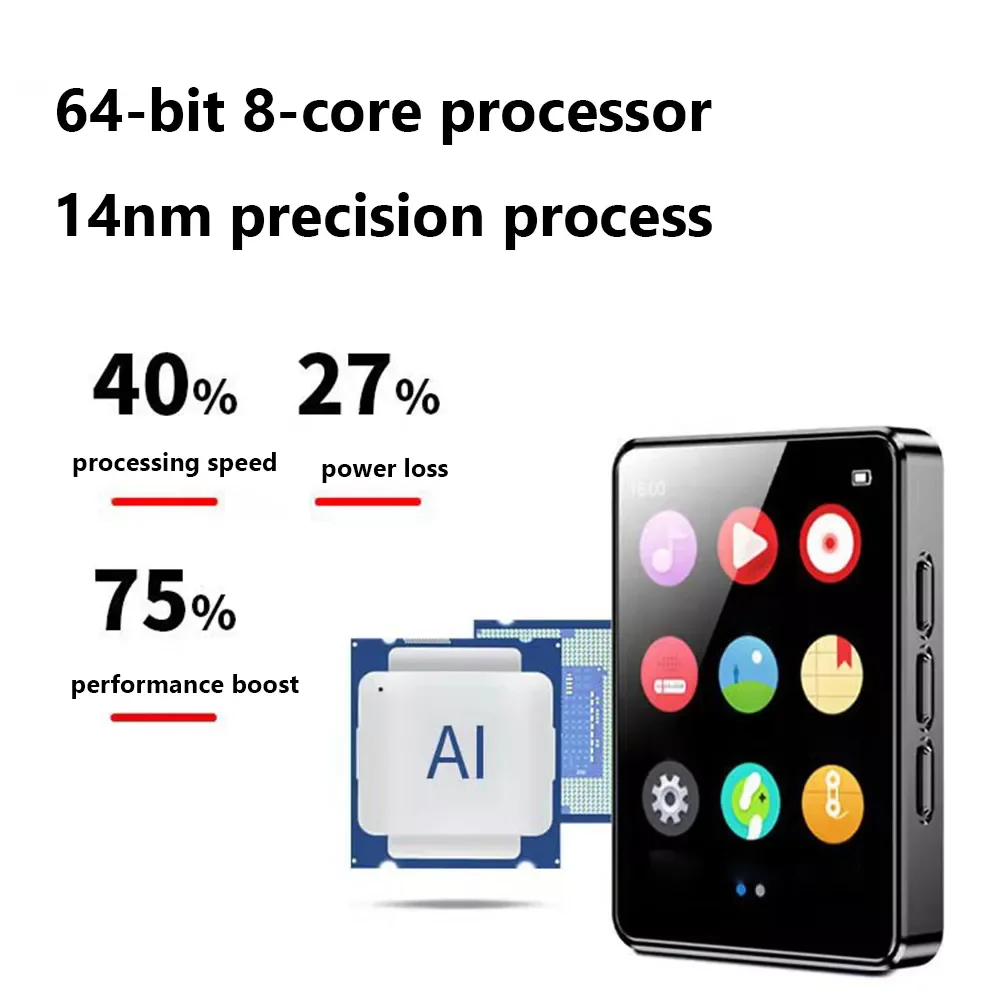 

MP3 Music Player External Playback Walkman MP4 Compact Portable with Screen P4 can be Inserted Memory Card/Recording/FM