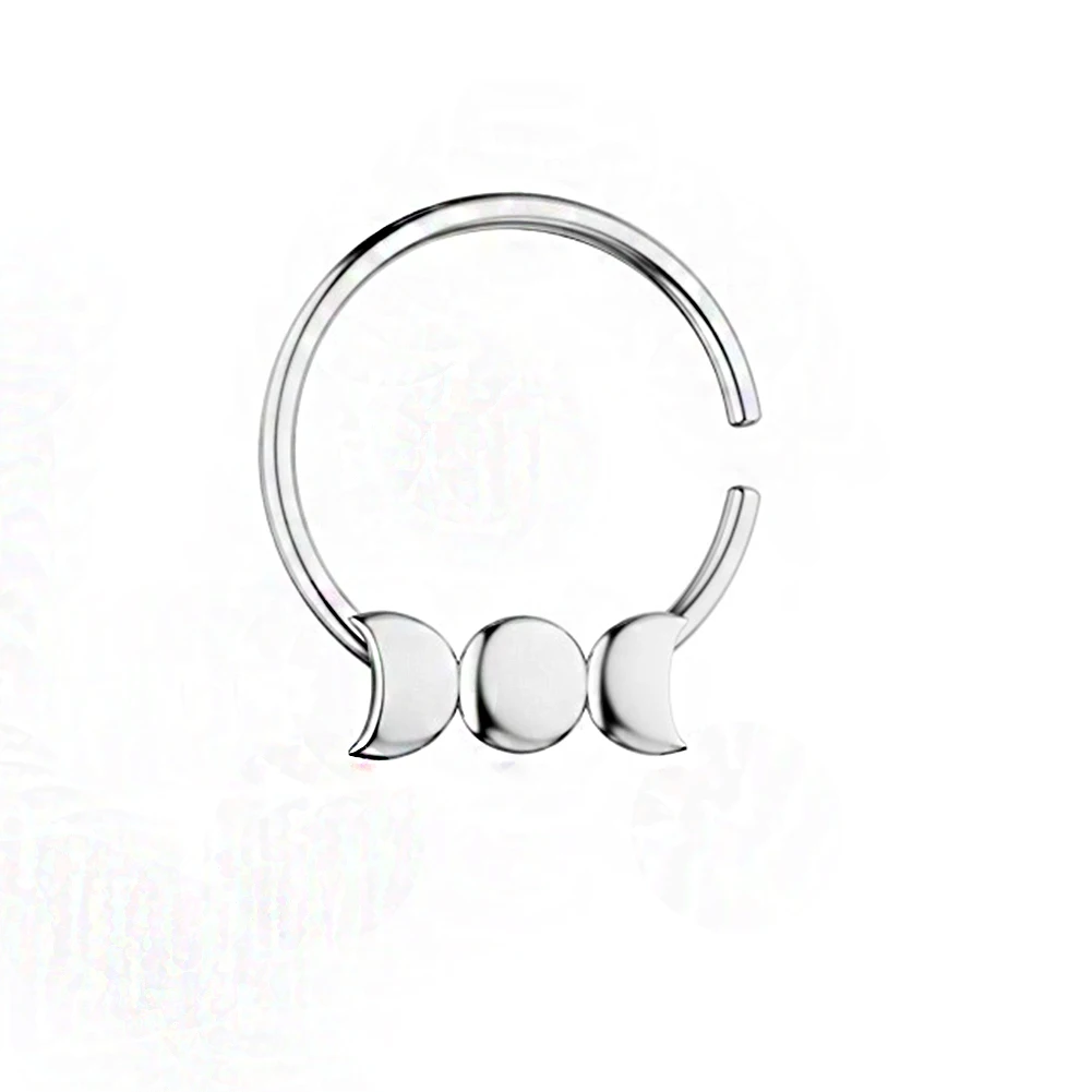 

Nose Piercing Body Jewelry Nose Hoop Nostril Nose Ring Tiny Moon Fake Piercing Tragus Ring