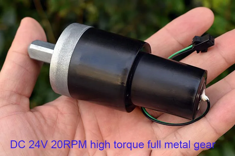 Постоянный ток 24 в 20 об/мин, медленная скорость, полный 8 кг. см, высокий крутящий момент, металлический редукторный двигатель с водонепроницаемой крышкой, вал двигателя 37GA, Длина 25,5 мм