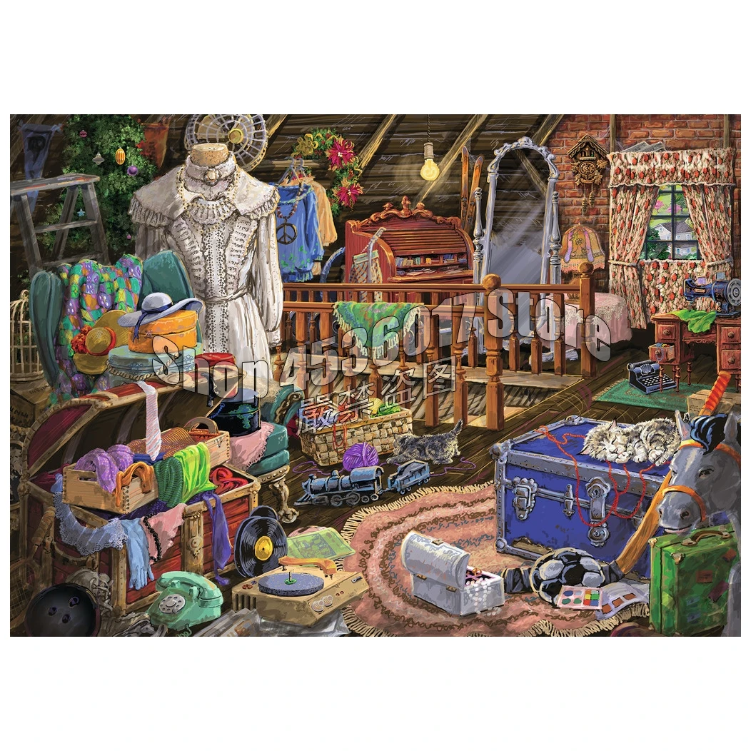 

The Attic DIY Full Diamond Embroidery 5D Diamond Painting Mosaic Cross Stitch Design Cats Art Needlework Crafts Home Decor