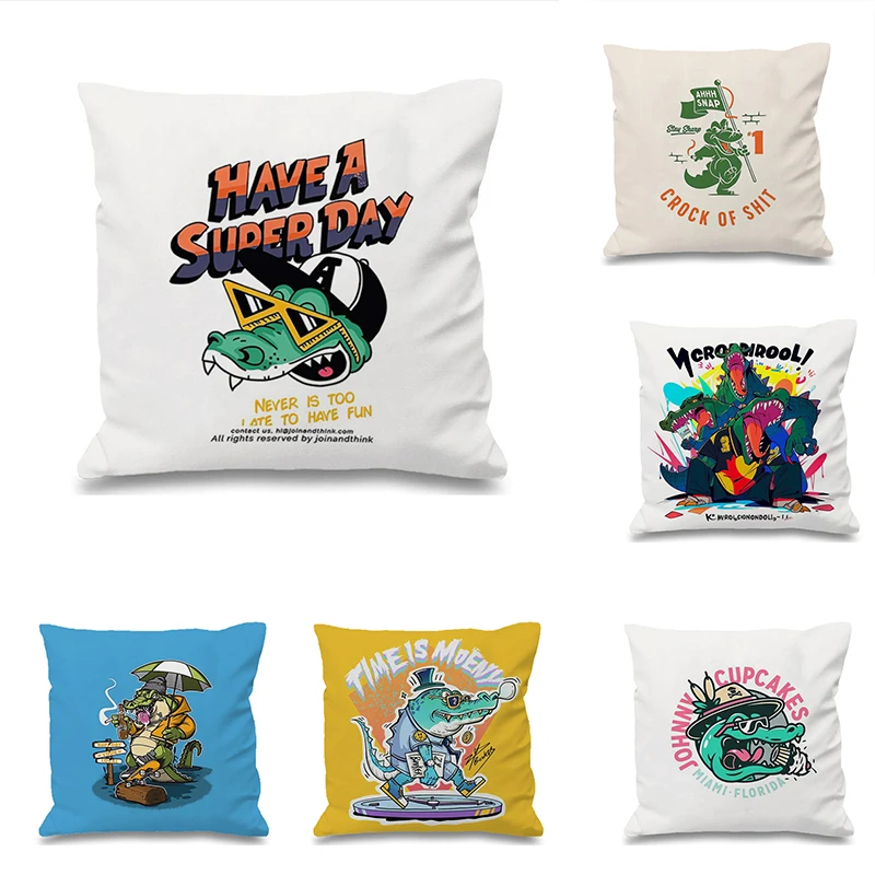 

Crocodile Boss Custom Cushion Covers 50x50cm Pillow Cases Decorative Cushions for Sofa 50x50 Pillowcase Decor 40x40 Cover 45*45