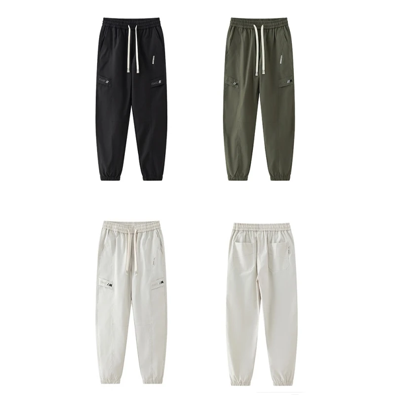 Брюки мужские с эластичным поясом повседневные прямые широкие брюки в