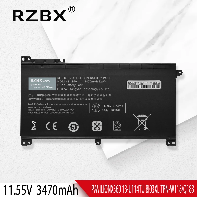 

Аккумулятор RZBX для ноутбука HP Pavilion X360 13-U100TU U115TU U114TU U118TU U141TU TPN-W118 Stream 14-AX010wm 14-AX020wm