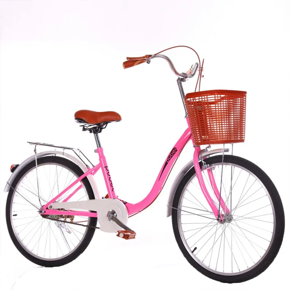 

Adults 24 Inches Bicycle High Carbon Steel Bicycle Outdoors Cycling For Men And Women Sensitive Brake Retro Safe Convenient