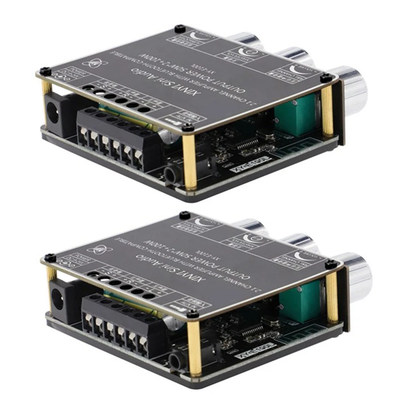 

2Pcs 2.1 Channel For Bluetooth Audio Amplifier Module 50Wx2+100W High And Low Tone Subwoofer Amplifier Board Speaker
