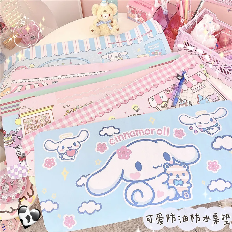 

Cute Cinnamoroll Mouse Pad Melody Desktop Oil-proof Non-slip Desk Mat Kawaii Gaming Accessories Students Writing Pad