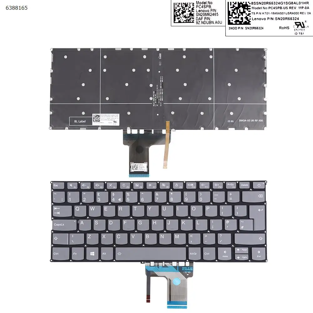 

Клавиатура для ноутбука LENOVO V720-14 V720-14IKB V720-14-ISE 7000-13 с серой подсветкой