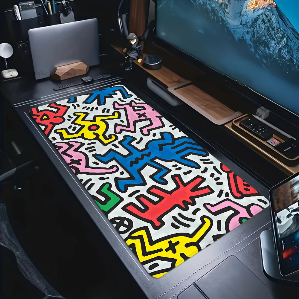 Abstract Mousepad Mouse Mat Desk With Pad Gaming Accessories Prime XXL Keyboard Padding K-Keith Art Haring