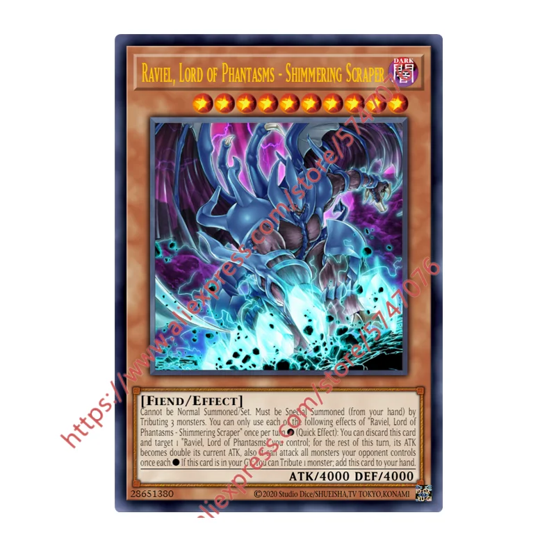 

Yu Gi Oh Raviel, Lord of Phantasms - Shimmering Scraper SR Japanese English DIY Toys Collectibles Game Collection Anime Cards