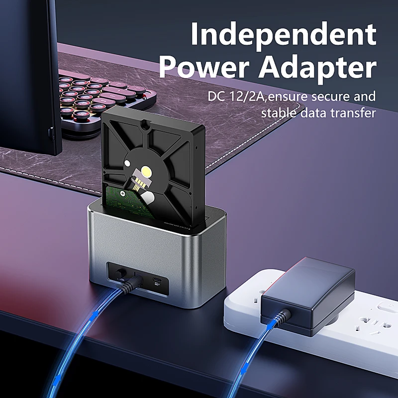 Внешний корпус-док-станция EE1 Custom All in One с двумя отсеками для жестких дисков SSDHDD, Type-C USB-C, алюминиевый (art.: 3920daa657ab2) - 3920daa657ab2