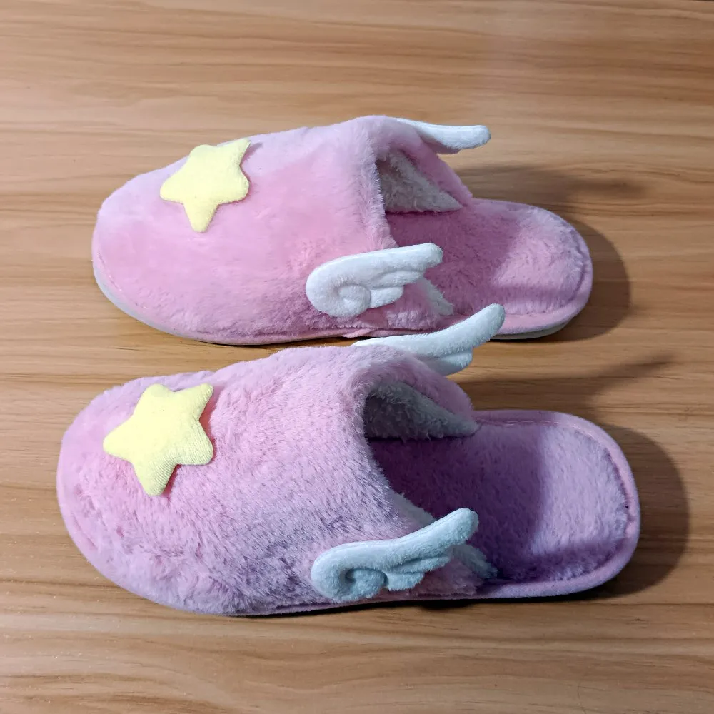 CardCaptor Сакура КИНОМОТО косплей костюм обувь розовые Симпатичные пушистые Тапочки