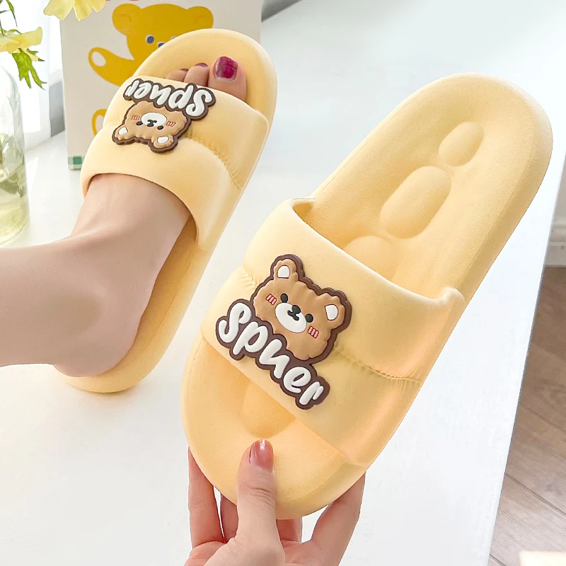 

Cartoon Bear Summer Women Slippers EVA Soft Non-slip Sole Ladies Shoes Casual Beach Outside Home Slipper Sandals