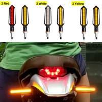 2pcs motorcycle 24led turn signal daytime running brake light sequential flowing universal multifunction 3 in 1 car lights