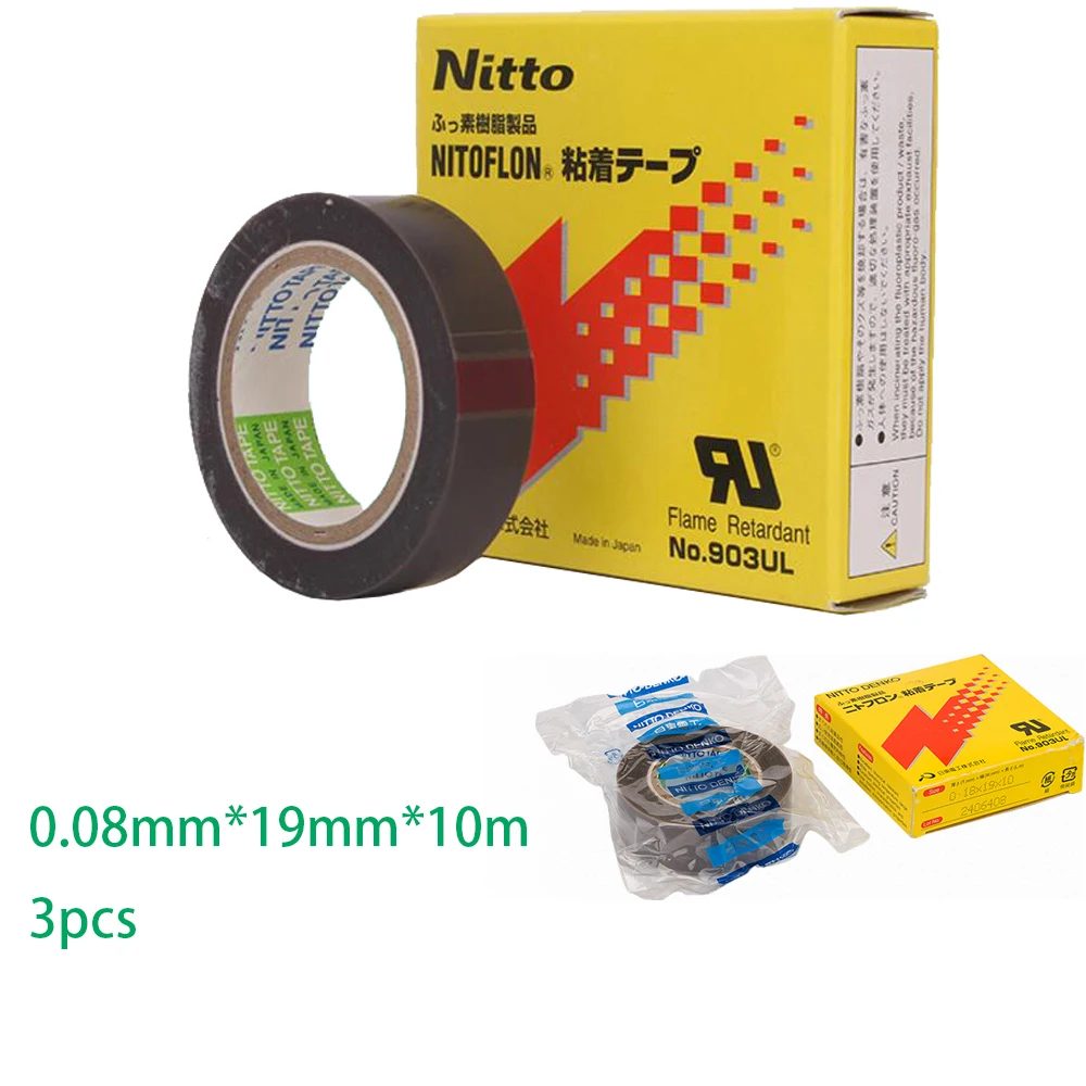 

3Pcs/Lot T0.08mm*W19mm*L10m Japan NITTO DENKO Tape NITOFLON Waterproof Single Sided Heat Sealed Seam Tape 903UL Original