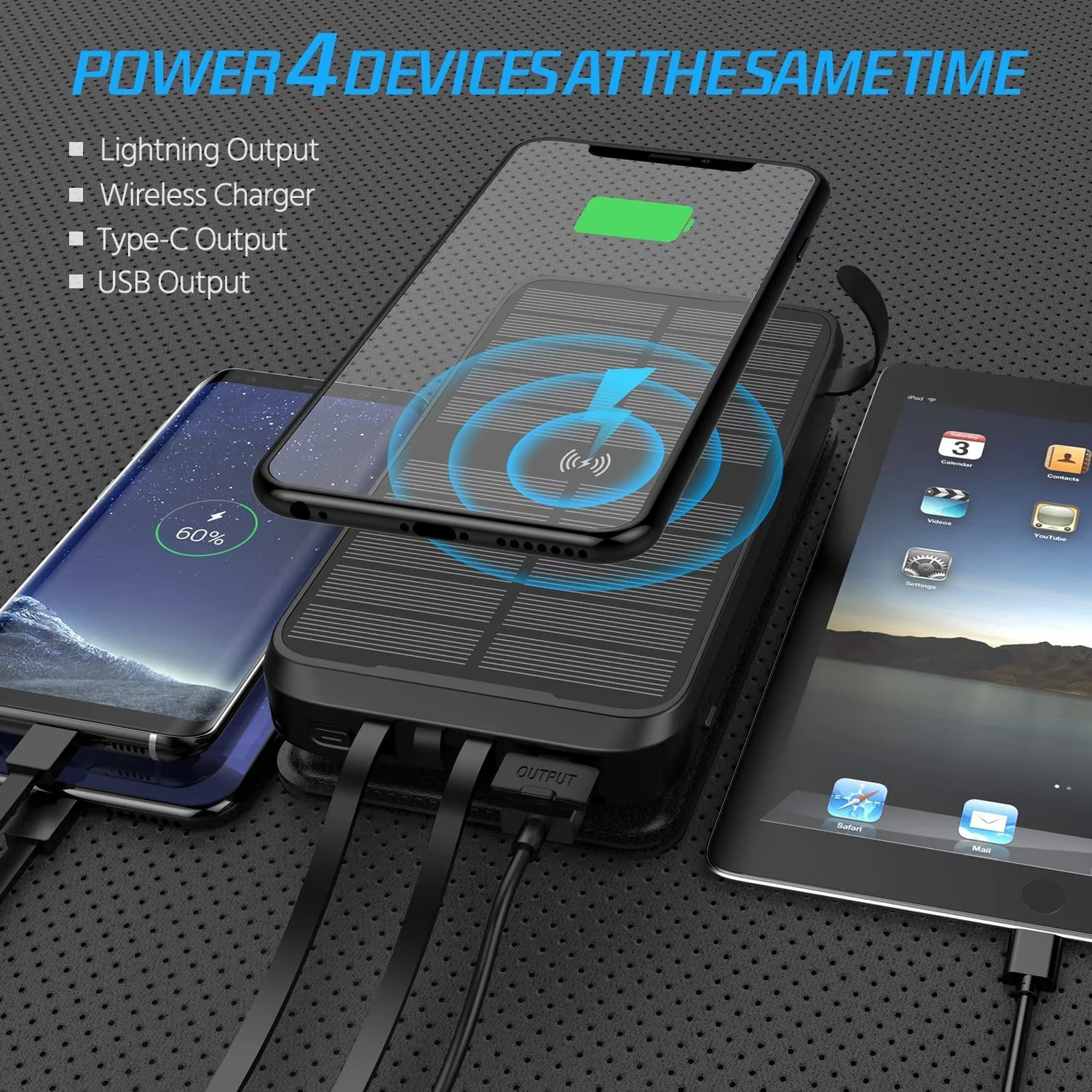 

20W mAh Waterproof Solar Power Bank Outdoor Camping Portable Folding Solar Panels 5V 2A USB Output Device Sun Power For Phone