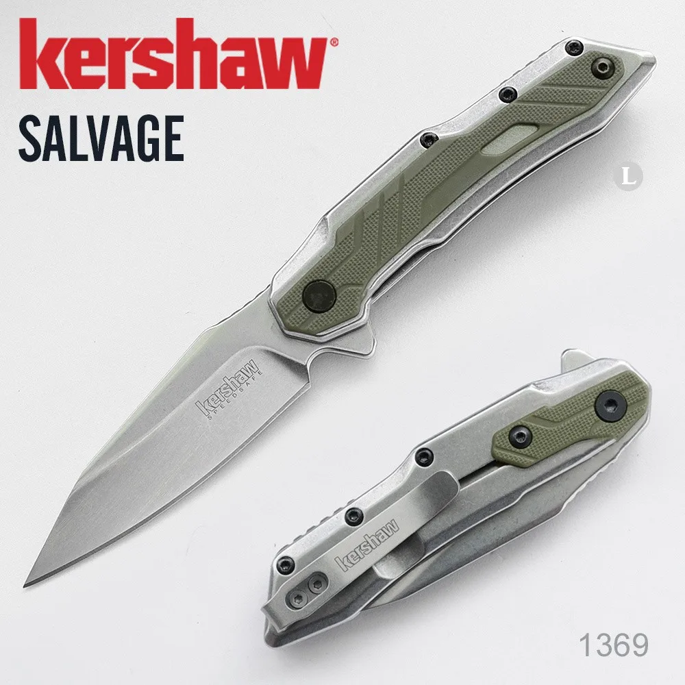 

Kershaw Salvage 1369 Pocket Folding Knife 8cr13Mov Reverse Tanto Blade G10 Handle Outdoor Camping Knives Hunting Survival Tools