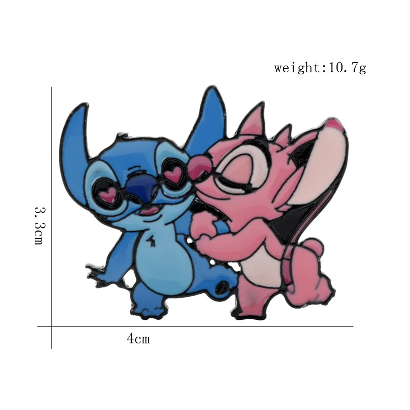 Симпатичный дизайн аниме фильмы инопланетянин ребенок Ститч пара Hugsenamel заколки