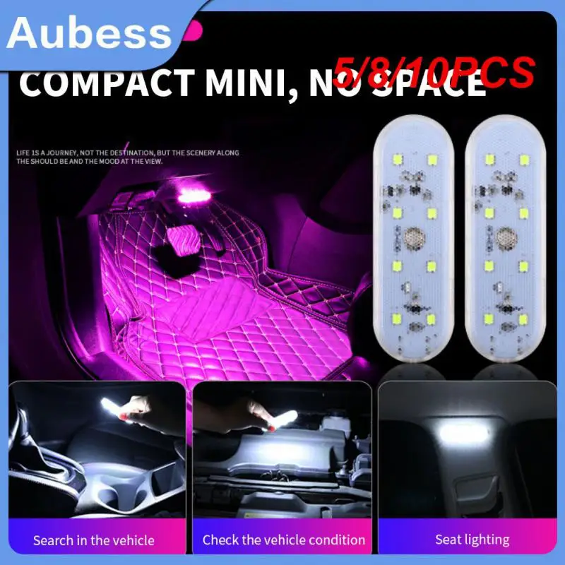 

5/8/10PCS Finger Touch Sensor Atmosphere Light Reading Lamp Chargeable Car Styling Night Light 8led Car Accessories Magnet