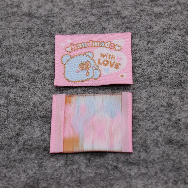 

200pcs/lot Cloth labels, colorful handmade labels, handmade with love tags,Embroidered cloth handmade label