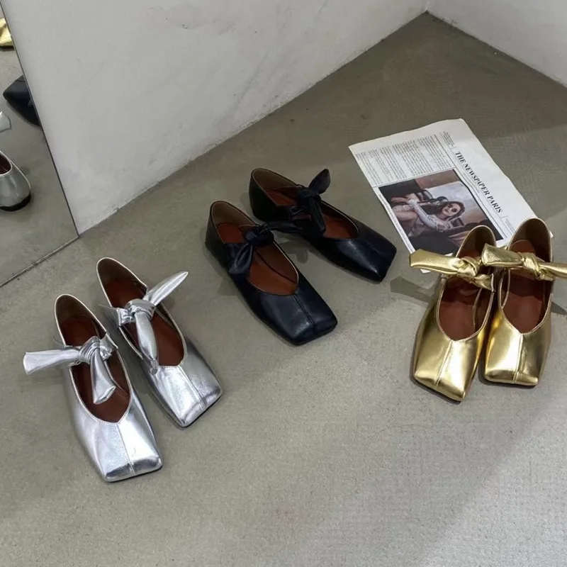 Туфли дерби Женские повседневные кожаные кроссовки с открытым носком квадратный