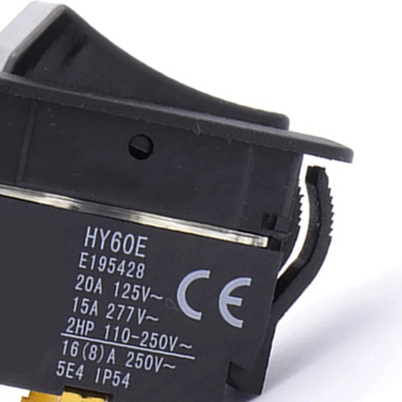 HY60E 4-контактный 20A 125 В/250 В 2HP промышленный кнопочный переключатель ВКЛ./ВЫКЛ.