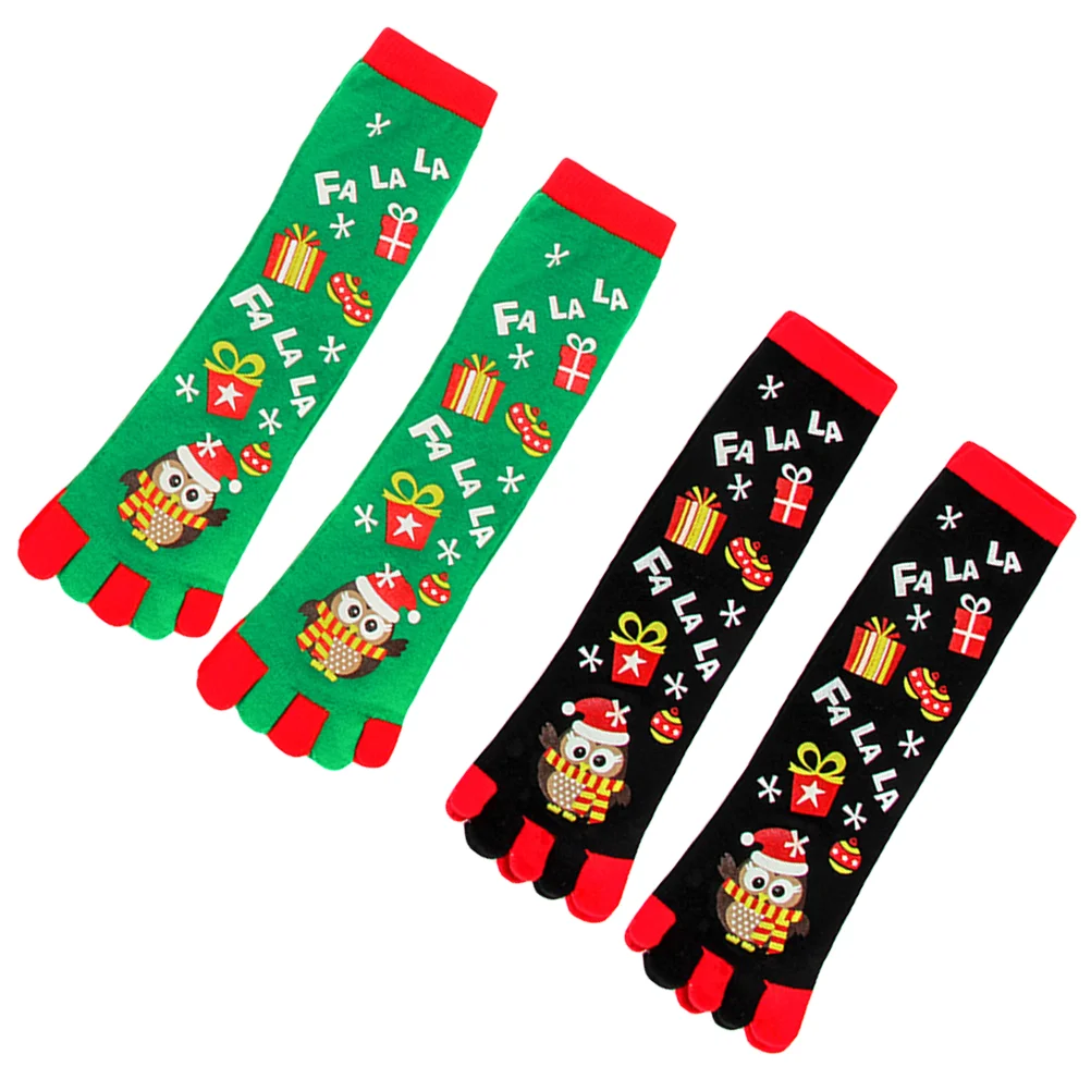 

2 Pairs Christmas Five Toe Socks Street Creative Stockings Fingers Fashion Acrylic