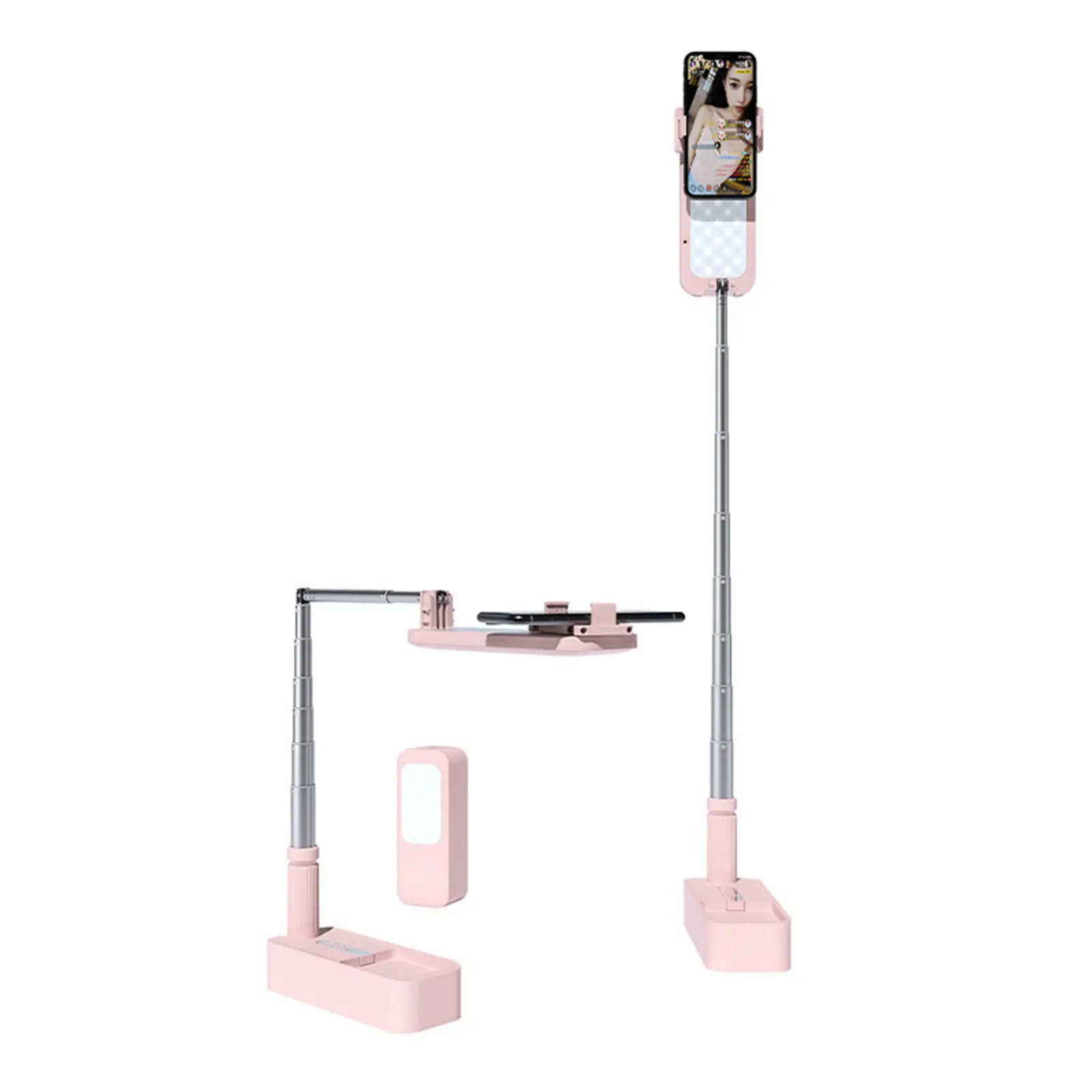 

Multifunctional Rotatable Video Recording Led Retractable Phone Holder Portable Universal Live Streaming With Selfie Fill Light