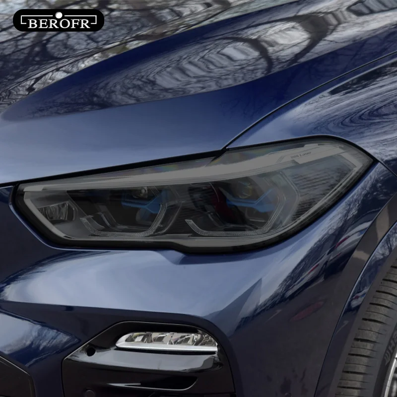 Для BMW X5 F15 M F85 G05 тинт для автомобильной фары Черная защитная пленка виниловая