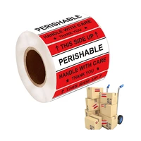 250 pcs shipping mailing warning fragile stickers red waterproof perishable handle with care labels this side up sticker 2x3