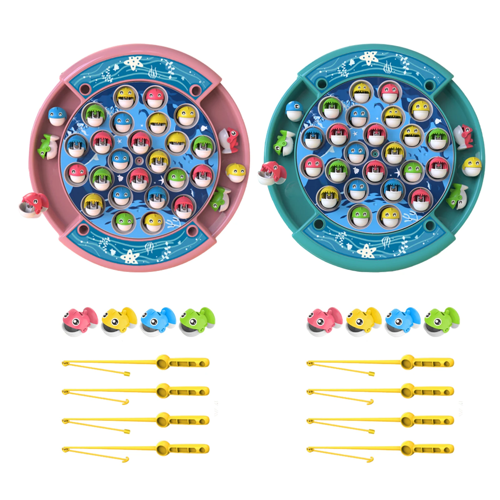 

Kids Fishing Game Toddler Board Game Play Set Rotating With Music Musical Board Game Includes 24 Fish And 4 Fishing Poles Fun