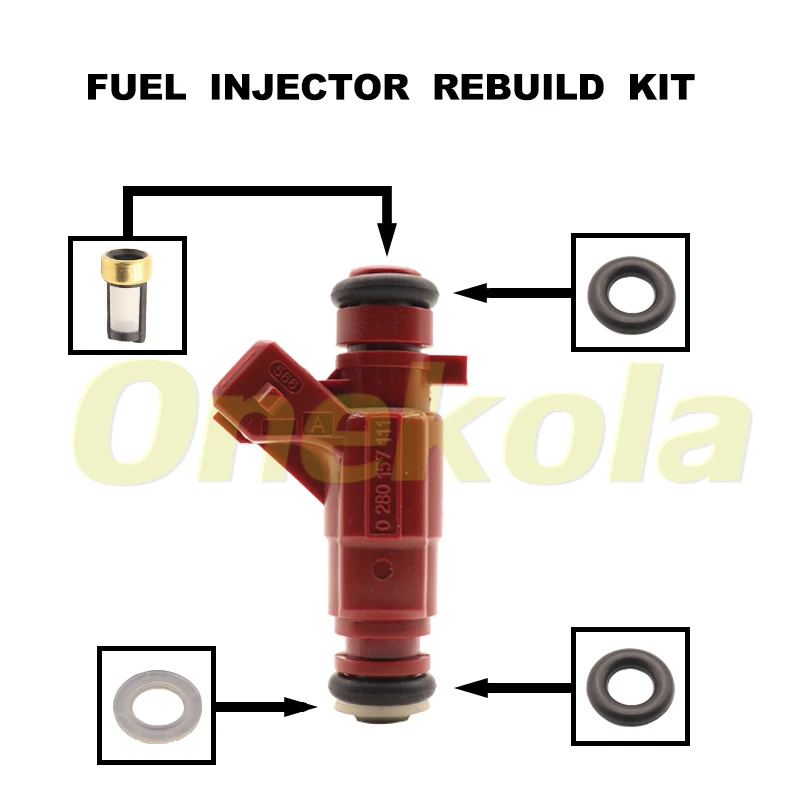 

Fuel Injector Service Repair Kit Filters Orings Seals Grommets for Golf/ Voyage 1.0L 8V 032908031S 07-14 Auto Parts 0280157111