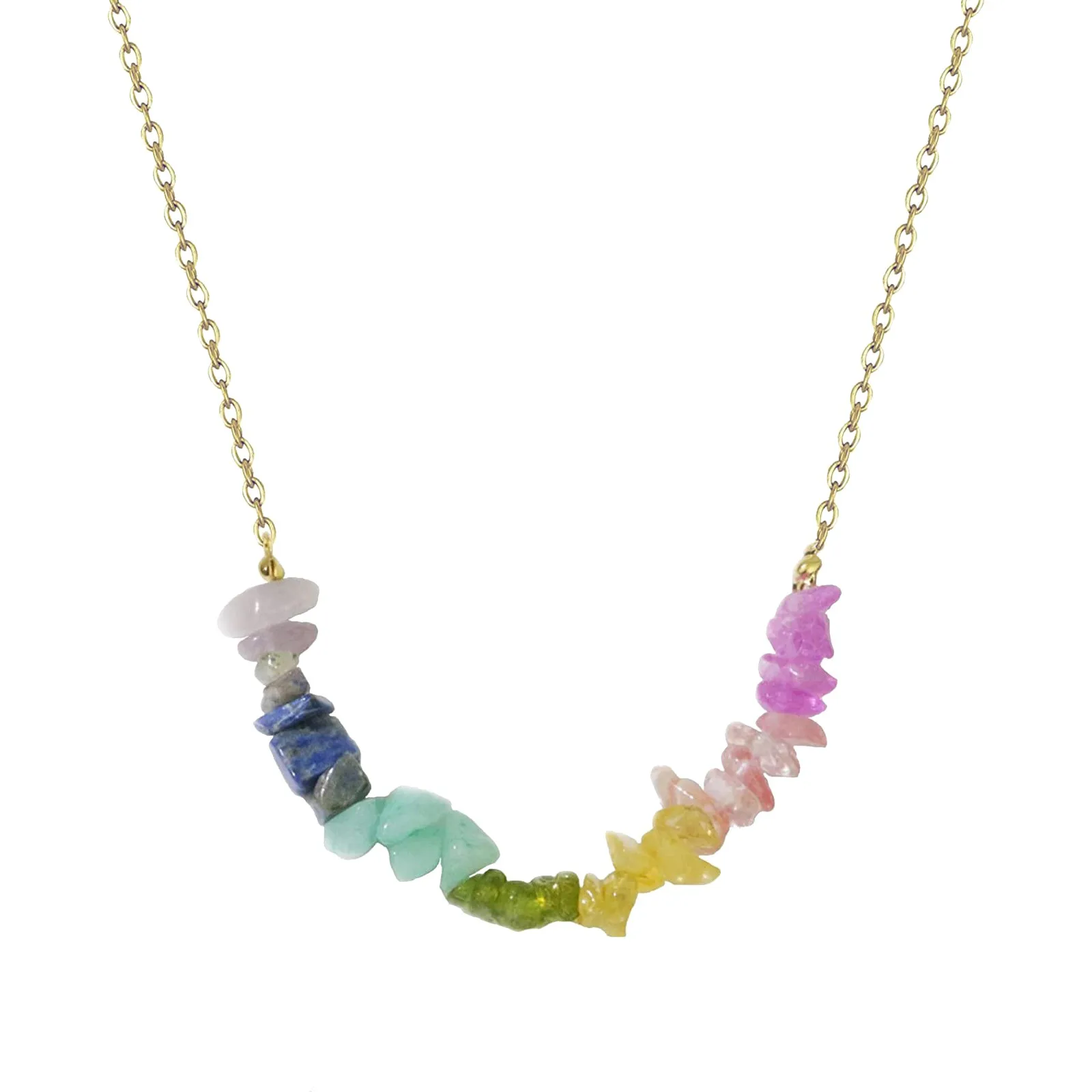 Ожерелье с подвеской из натурального камня ожерелье цветным кварцевым