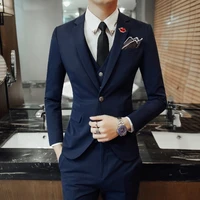 jacketpants 2022 suits fashion new men high quality low price business wedding groom pure color blazers trousers 2 pcs set