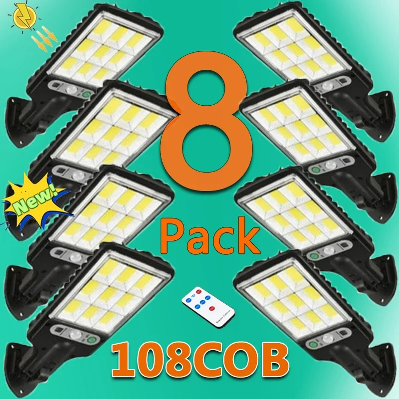 

Solar Street Lights Outdoor, Solar Lamp With 3 Light Modes Waterproof Motion Sensor Security Lighting for Garden Patio Path Yard