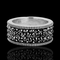 ofertas whole sale hot sale fashion half circle black zircon hedgehog ring for women party rings jewelry size 6 10