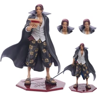 25cm one piece anime figure shanks four empero red hair pirates collectible gk model pvc doll action figure kids toys gift