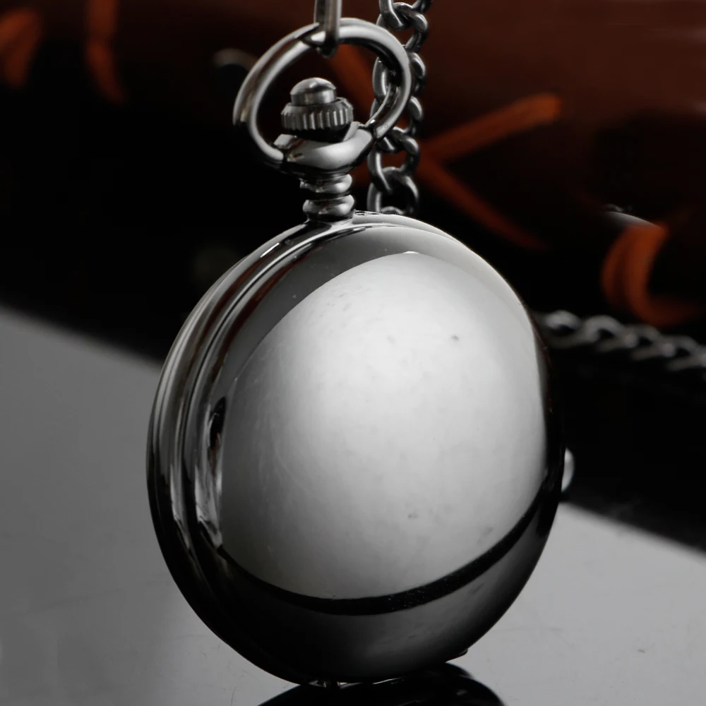 Black Double-Sided Open Classic Steampunk Mechanical Pocket Watch Retro Gentleman Analog Signal Clock Lady Jewelry Gift