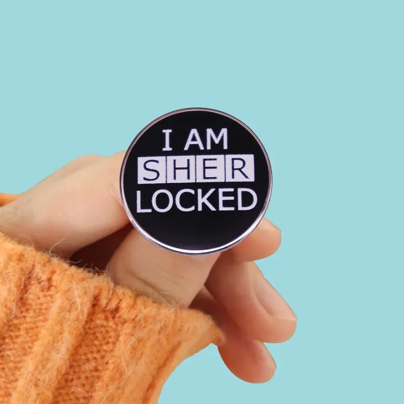 Эмалированный значок I Am sherl0ck в стиле сериала | Украшения и аксессуары